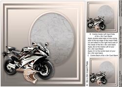 Taupe Motorbike - 8in x 8in Insert Plate