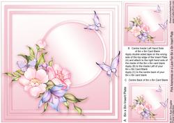 Pink Anemones on a Lace Fan - 8in x 8in Insert Plate