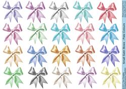 Small Satin Bows Embellishments -pale Colours