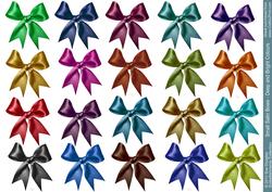 Small Satin Bows Embellishments - Deep and Bright Colours