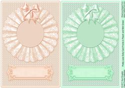 Pretty Lace Doily Card Fronts in Peach and Mint Green
