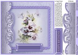 Vintage Pansies 8in x 8in Decoupage