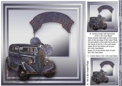 Steampunk Vintage Car Matching 8in x 8in Insert Plate