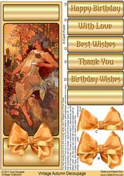 Vintage Autumn Long Dl Decoupage
