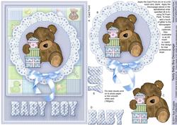 Teddy Baby Boy Decoupage