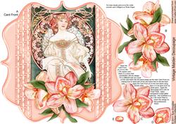 Vintage Maiden 8in x 8in Decoupage