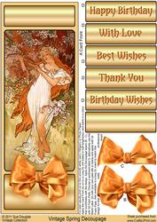 Vintage Spring Long Dl Decoupage