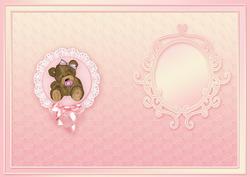 Teddy Baby Girl Matching A5 Insert