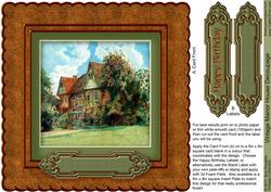 Vintage Manor House 8in x 8in Decoupage