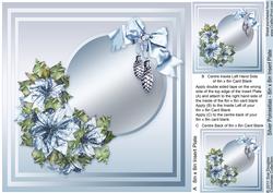 Silver Poinsettias - 8in x 8in Insert Plate
