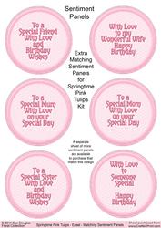 Springtime Pink Tulips - Extra Matching Sentiment Panels