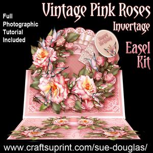 Vintage Pink Roses - Tunnel 8in x 8in Easel Kit