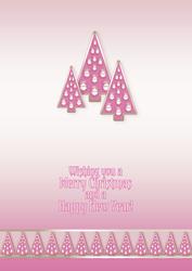 Pink Contemporary Christmas Trees Matching A5 Insert (tent)