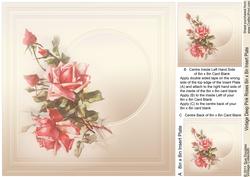 Vintage Deep Pink Roses Tapestry - 8in x 8in Insert Plate