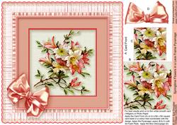 Springtime Flowers in a Lace Frame Pyramage 8in x 8in
