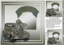 Steampunk Khaki Vintage Car Matching 8in x 8in Insert Plate