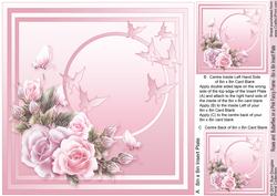 Roses and Butterflies on a Pink Fancy Frame 8x8 Insert Plate