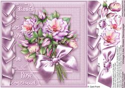 Vintage Lilac Roses 8in x 8in Decoupage