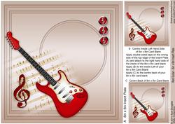 Red Guitar - 8in x 8in Insert Plate