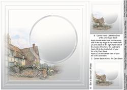 Vintage Old Cottage in Blue Frame - 8in x 8in Insert Plate