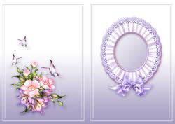 Pink Anemones on a Frilly Lace Frame Matching A5 Insert