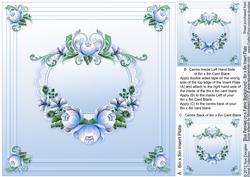 Blue Peonies on a Fabric Background - 8in x 8in Insert Plate