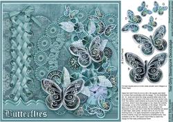 Teal Girly Steampunk 8in x 8in Decoupage