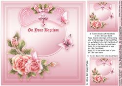 On Your Baptism with Roses - 8in x 8in Insert Plate