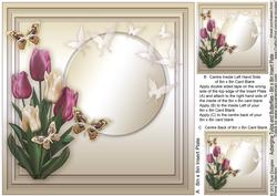 Aubergine Tulips and Butterflies - 8in x 8in Insert Plate