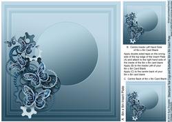 Steampunk Teal Cogs and Butterflies - 8in x 8in Insert Plate