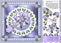 Wedding Bells and Lace Decoupage - 8in x 8in Decoupage