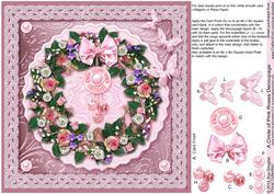 A Circle of Pink Roses - 8in x 8in Decoupage