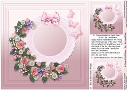 A Circle of Pink Roses - 8in x 8in Insert Plate