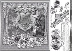 Silver Wedding Anniversary - 8in x 8in Decoupage