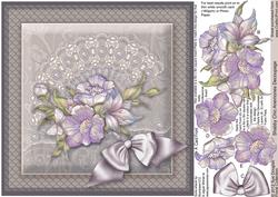 Shabby Chic Anemones - 8in x 8in Decoupage