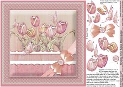 Shabby Chic Tulips - 8in x 8in Decoupage