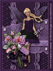 Shirley Faerie Purple 6 Page Kit, Including Decoupage Step by Step