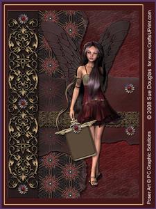 Karina Faerie Burgundy 6 Pages, Including Decoupage Step by Step