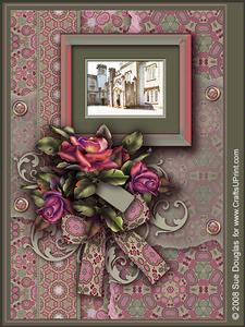 Leighton Hall Pink Landscape Kit 6 Pages, Including Decoupage Step by Step
