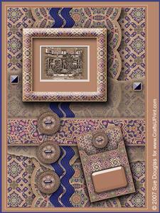 Holken Hall Navy Landscape Kit 6 Pages, Including Decoupage Step by Step