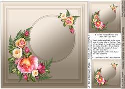Roses on a Champagne Gold Frame - 8in x 8in Insert Plate