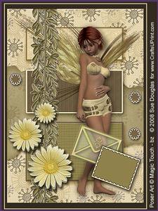 Carrie Faerie Pale Yellow Kit 6 Pages, Including Decoupage Step by Step