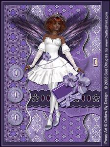 Sandie Faerie Periwinkle Blue Kit 6 Pages, Including Decoupage Step by Step