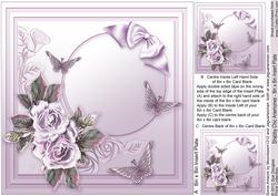 Shabby Chic Aubergine Roses Matching 8in x 8in Insert Plate