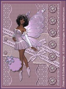 Lucy Faerie Lilac Kit 6 Pages, Including Decoupage Step by Step