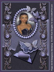 Marina Cameo Blue Kit 6 Pages, Including Decoupage Step by Step