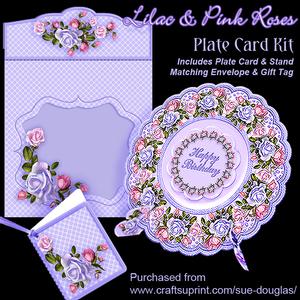 Plate Card Kit - Lilac and Pink Roses