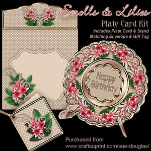 Plate Card Kit - Scrolls and Lilies