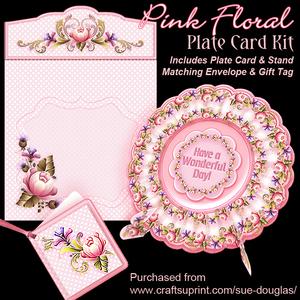Plate Card Kit - Pink Floral