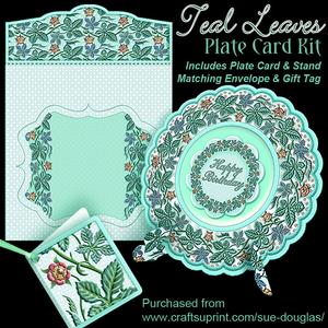 Plate Card Kit - Teal Leaves